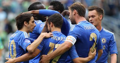 Hazard: Congratulated after his goal